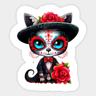 Dia de los Muertos Cat #7 Sticker